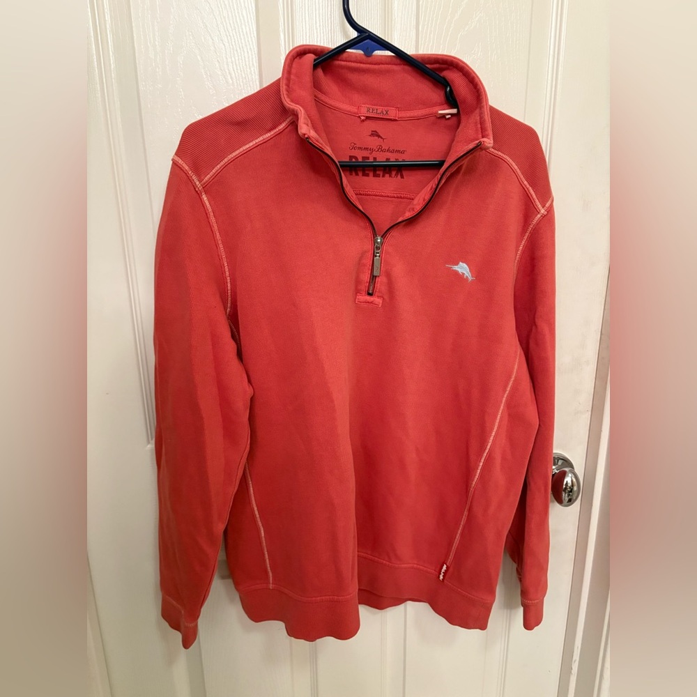 Tommy Bahama Men's Coral Zip-Up Sweater Size Medium